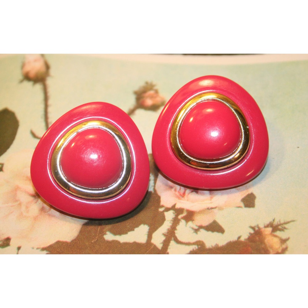 retro pink earrings,vintage pink earrings large,vintage pink earrings oversized